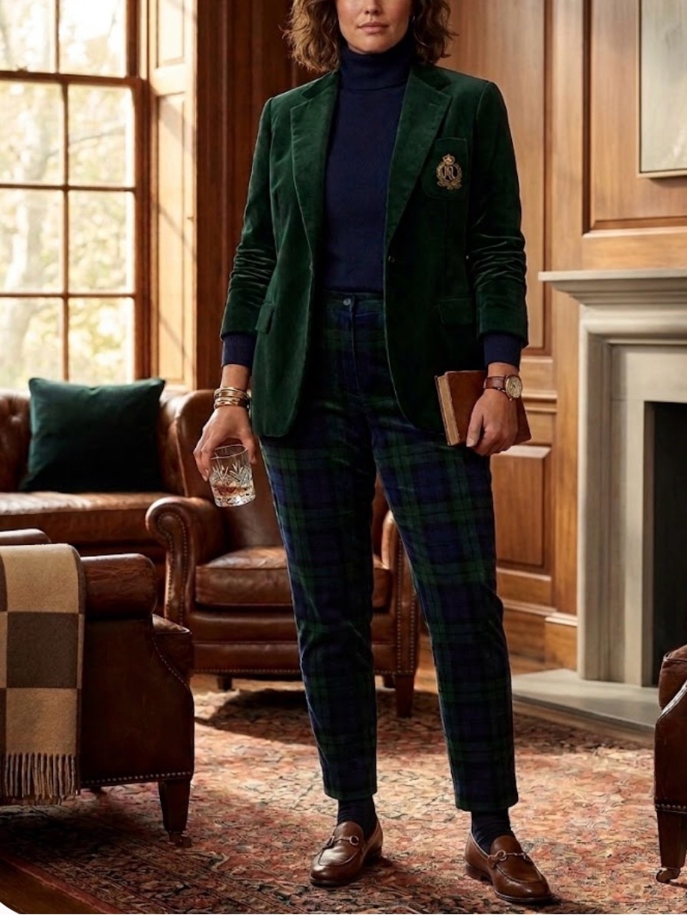 RLR Velvet Blackwatch Plaid Pants - Picture 1 of 14
